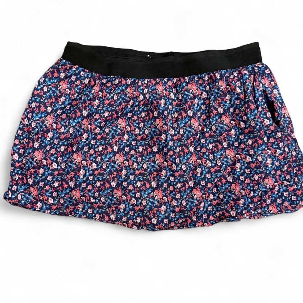 Old Navy Vintage Women's Navy Blue Colorful Coquette Floral Skirt w/Pockets